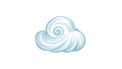 Stylized blue cloud illustration isolated on white background for design