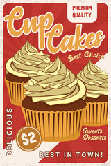 Delicious Cupcakes Best Choice Retro Bakery Poster