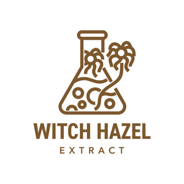 Witch Hazel Extract vector label - emblem in bold line
