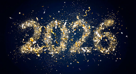 Happy New Year 2026 Glitter Explosion Celebration Background