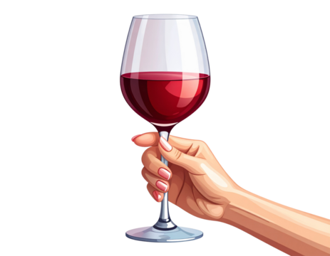 “Vector Illustration of Hands Holding Wine Glass, isolated on transparent background”  - Powered by Adobe