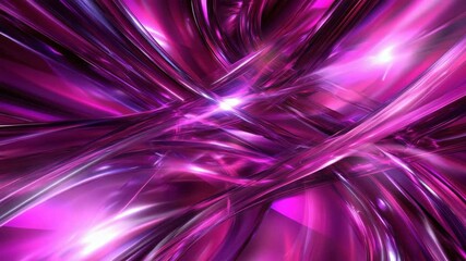 Shiny abstract pink metallic glossy ribbons crossing in dynamic shimmering magenta motion - Powered by Adobe