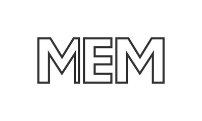 MEM logo design template with strong and modern bold text. Initial based vector logotype featuring simple and minimal typography. Trendy company identity.