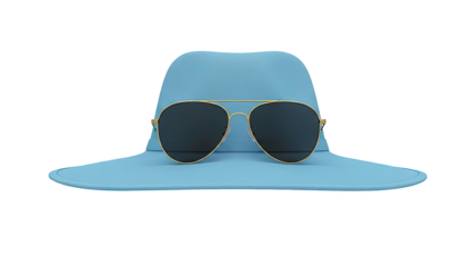 Blue Hat and Aviator Sunglasses