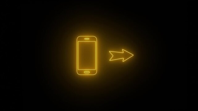 Incoming call phone receiver animation. phone right arrow icon, 4k video