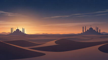 Minimal and Elegant Ramadan Background Illustration