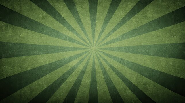 Green sunburst pattern creating a vintage background with a radial gradient design, capturing a retro grunge texture for abstract graphic and advertising concepts - Powered by Adobe