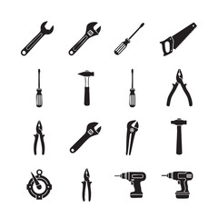 Fototapeta premium Set of Various Hand Tools and Power Tools Illustration