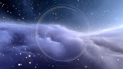 Obraz premium Mystical cosmic scene with stars and clouds in deep space atmosphere