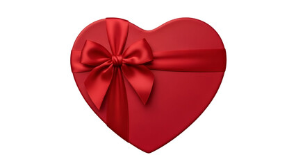 Heartfelt Gift: A symbol of love and affection, a meticulously crafted heart-shaped gift box, adorned with a lustrous red ribbon, promises a treasure within.