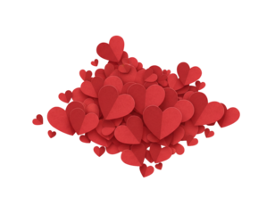 Collection of hearts, isolated on transparent background isolated on transparent background