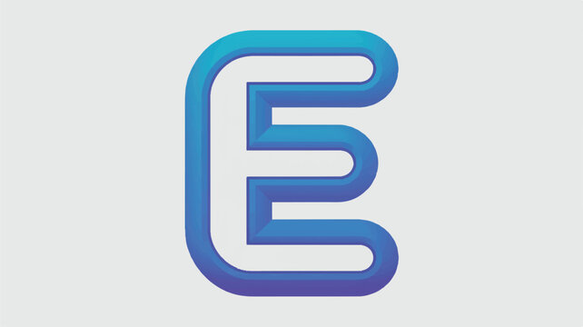 A 3D rendered bold letter E in a modern design style with blue gradient and white background - Powered by Adobe