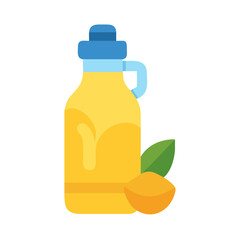 Bottle of oil with seeds and a leaf icon