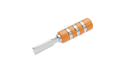 Chisel with Orange Handle and Silver Bands