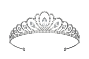 Elegant silver tiara with sparkling gemstones