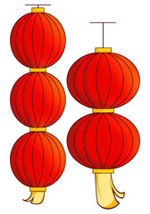 Traditional Chinese festival lanterns used for New Year and cultural celebrations.
