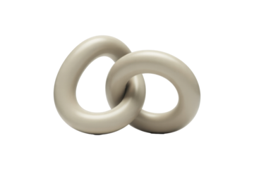 Interlocked torus shapes in soft lighting
