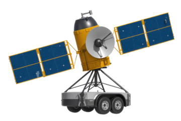 Mobile satellite antenna with solar panels