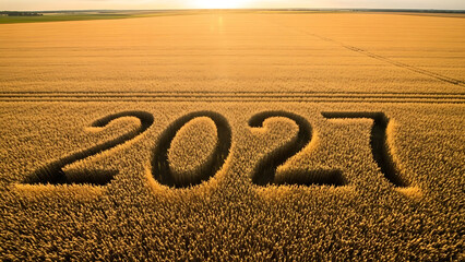 Futuristic 2027 text effect design on a modern digital background with glowing typography, dynamic light trails, and abstract motion. Perfect for future technology, innovation, and next-year concept.