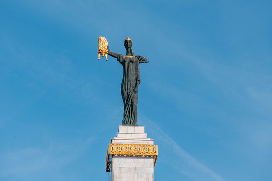 6 November 2025, Batumi, Georgia: Medea statue, a prominent landmark in Europe Square, representing the Colchian princess and the Golden Fleece
