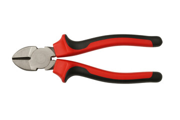 Obraz premium Diagonal cutters with red and black handles, useful for cutting wire