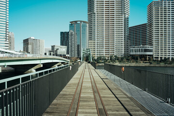 Fototapeta premium 快晴の勝鬨橋 東京都中央区