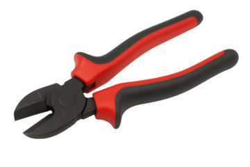 Diagonal cutters gripping tool on transparent background