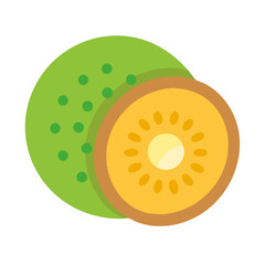 Fototapeta premium Sliced kiwi fruit illustration against a white background