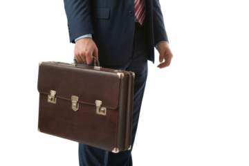 Businessman Holding a Brown Briefcase