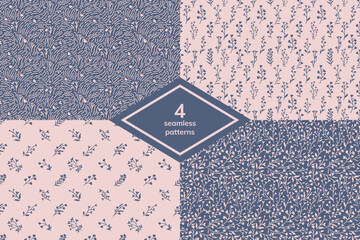 Seamless vector decorative patterns set