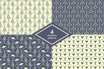 Seamless vector decorative patterns set