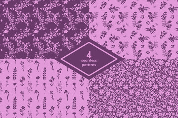 Seamless vector decorative patterns set