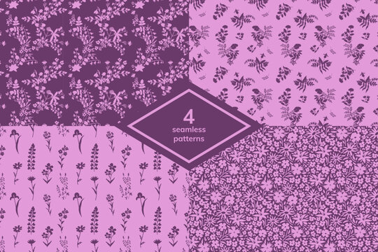 Seamless vector decorative patterns set