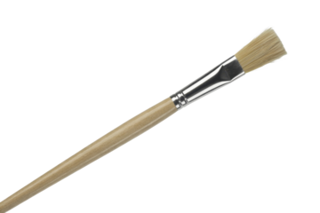 Flat Paintbrush with Wooden Handle
