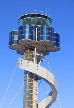Sydney, NSW  Australia - August 23 2025: Sydney Airport Air Traffic Control Tower, a heritage-listed air traffic control tower at Lawrence Hargreaves Drive, Sydney Airport