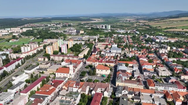 Aerial view of the city of Rimavska Sobota in Slovakia