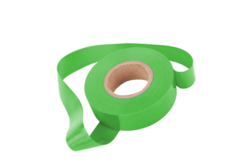 Vibrant Green Electrical Tape Roll: Essential Tool for Wiring, Insulation, and DIY Projects on White Background