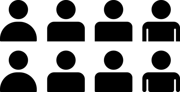 Group of eight silhouetted figures