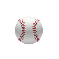 White baseball with red stitching isolated