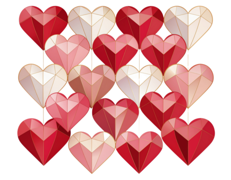 Colorful hearts illustration isolated on transparent background isolated on transparent background - Powered by Adobe