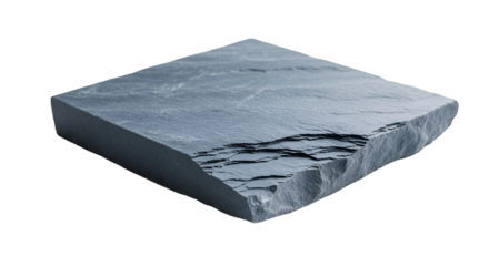 Natural Gray Slate Stone Slab Isolated on White Background
