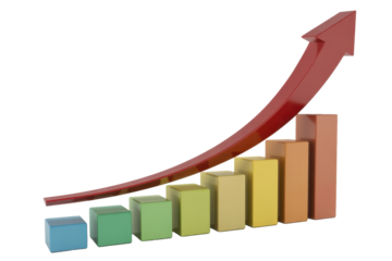 Rising Bar Chart with Arrow