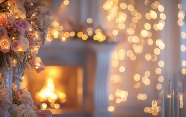 christmas tree with candles and lights