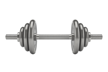Silver dumbbell for weight training