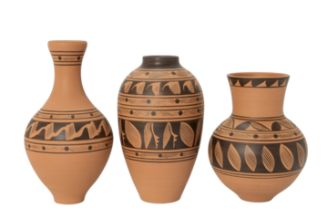 Three ancient style terracotta vases