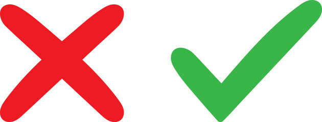 Red cross and green check mark © mohammad