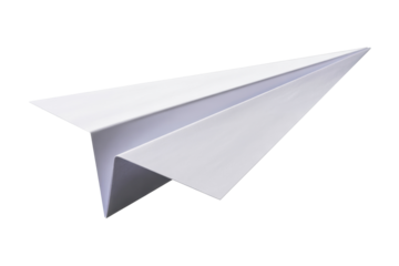White paper airplane soars