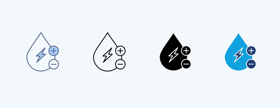 Electrolyte Multiple Icon Illustration Vector