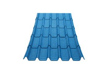 Vibrant Blue Textured Metal Roofing Sheet Isolated on White for Modern Construction and Home Renovation