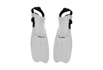 White Scuba Diving Fins with Adjustable Straps, Essential Gear for Underwater Exploration and Snorkeling